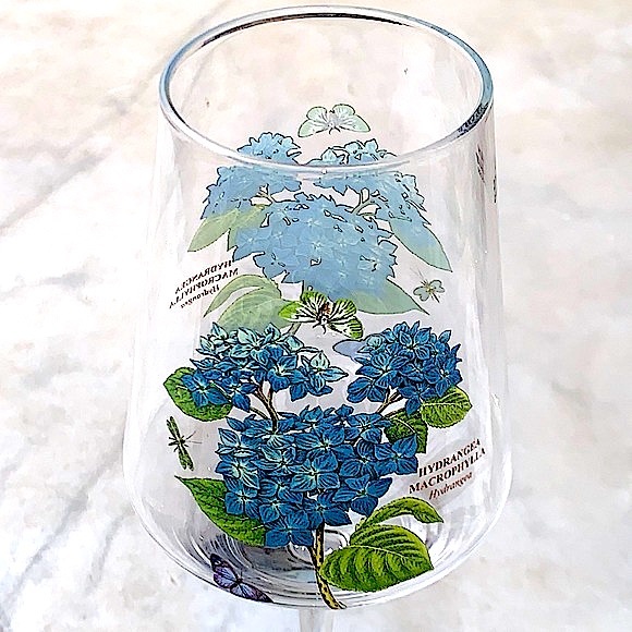 PORTMEIRION BOTANIC GARDEN HYDRANGEA WINE GLASSWARE 16 OZ - Picture 2 of 7
